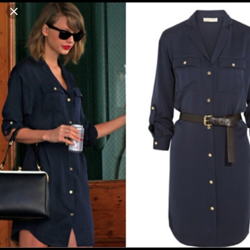 Michael Kors shirt dress navy EUC